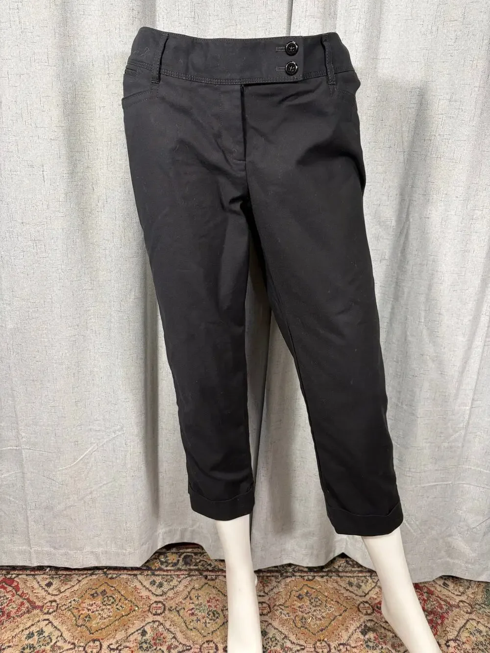 White House Black Market Perfect Form Slim Ankle Pants Trousers Size 6 Black